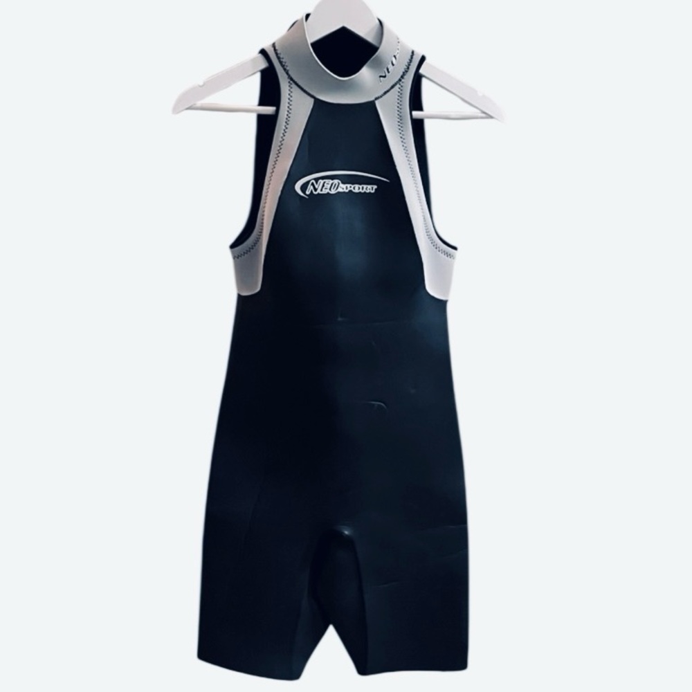 Neosport Unisex Sport Skin 5/3MM Sprint Wetsuit Back Zip Pull Black/Grey Sz S